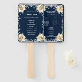 White Roses Snowflake Weihnachtsfeier Fächer (Vorne und Hinten)