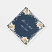 White Roses Snowflake Weihnachtsfeier Serviette (Ecke)