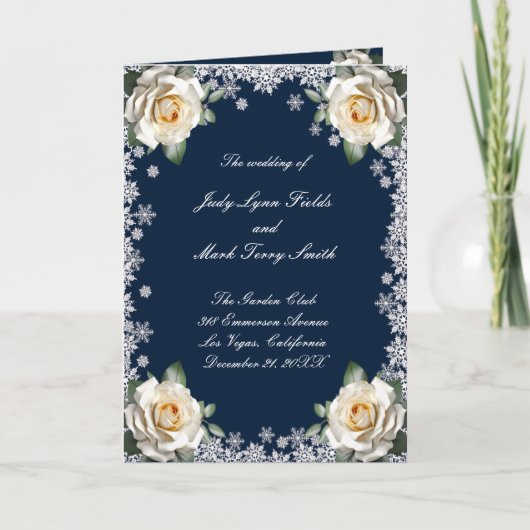 White Roses Snowflake Weihnachtskalender Programm (Vorderseite)