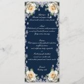 White Roses Snowflake Weihnachtsmenü Menükarte (Vorderseite)