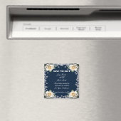 White Roses Snowflakes Weihnachten Save the Date Magnet (In Situ (Geschirrspüler))