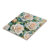 White Roses Stained Glass Mosaic Fliese (Seite)