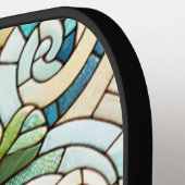 White Roses Stained Glass Mosaic Pickleball Schläger (Linke Seite)