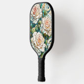 White Roses Stained Glass Mosaic Pickleball Schläger (Links)