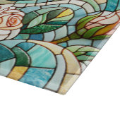 White Roses Stained Glass Mosaic Schneidebrett (Ecke)