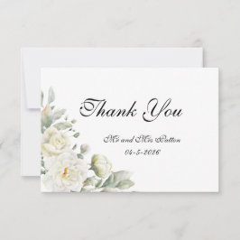 White Roses Thank You card Dankeskarte
