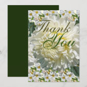 White Roses und Chrysanthemum Wedding Vielen Dank Dankeskarte (Vorne/Hinten)