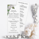 White Roses und Ferns Wedding Programm