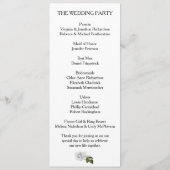 White Roses und Ferns Wedding Programm (Rückseite)