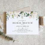 White Roses und Hydrangeas Bridal Brunch Einladung<br><div class="desc">Mit dieser individuell gestaltbaren Bridal-Brunch-Einladung laden wir Sie zu Ihrer Veranstaltung ein. Es verfügt über eine blühende Gartenanlage mit weißen Hydrangeas und Rose mit grünen Akzenten. Personalisieren Sie diese Brunch-Einladung in Aquarellfarbe,  indem Sie Ihre Details hinzufügen. Diese Hydrangea Brautbrunch-Einladung ist ideal für Frühlings- und Wintertage Brautpartys.</div>