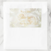 White Roses Vielen Dank für Ihr Hochzeitsticker Rechteckiger Aufkleber (Tasche)