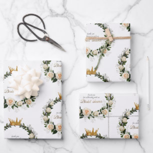 White Roses Vielen Dank für Ihre Feier mit uns Geschenkpapier Set