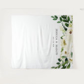 White Roses Wedding Banner Wandteppich (Vorderseite (Horizontal))
