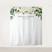 White Roses Wedding Banner Wandteppich (Vorderseite)