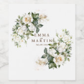 White Roses Wedding Blume Weinetikett (Einzelnes Label)