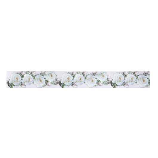 White Roses Wedding Craft Ribbon Satinband (Vorderseite)