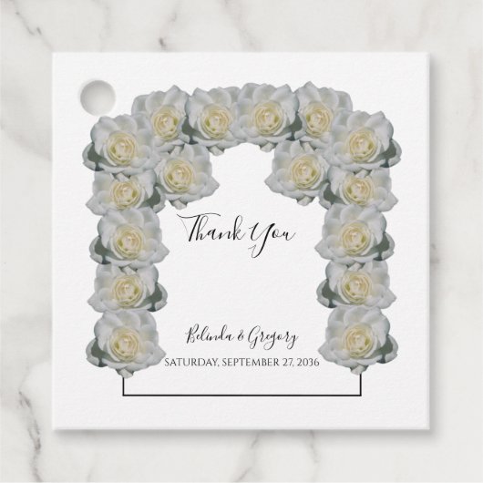 White Roses Wedding Geschenkartikel Liebesmarken Geschenkanhänger (Vorderseite)