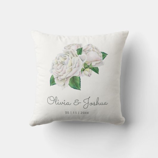 White Roses Wedding Kissen (Rückseite)
