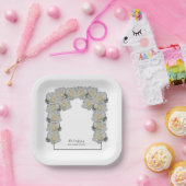 White Roses Wedding Pappteller (Party)