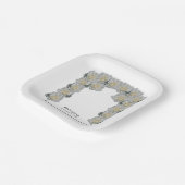 White Roses Wedding Pappteller (Gewinkelt)