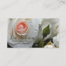 White Roses Wedding Planner Business Card Visitenkarte