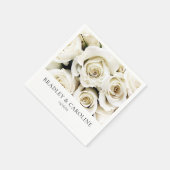 White Roses Wedding Serviette (Ecke)