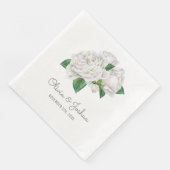 White Roses Wedding Serviette (Ecke)