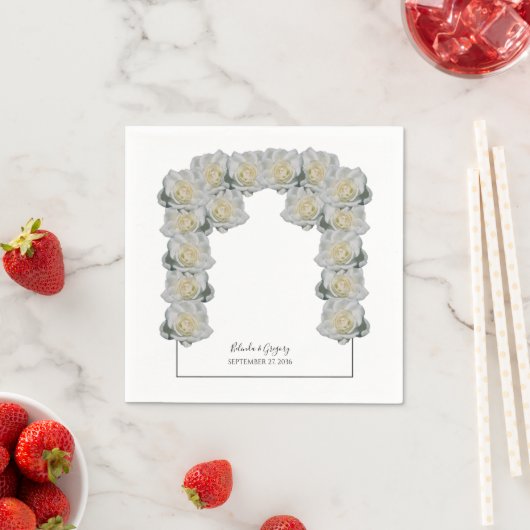White Roses Wedding Serviette (Beispiel)