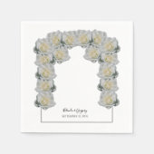 White Roses Wedding Serviette (Vorderseite)