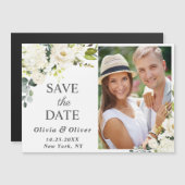 White Roses Wedding speichern das Datum der Magnet (Vorne/Hinten)