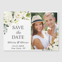 White Roses Wedding speichern das Datum der Magnet