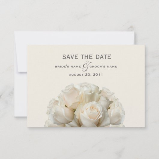 White Roses Wedding speichert das Datum Save The Date (Vorderseite)
