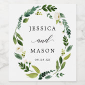 White Roses Wedine Wine Bottle Labels Weinetikett (Einzelnes Label)