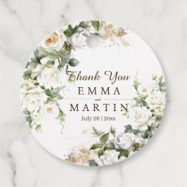 White Roses Wedwers Danke Geschenkanhänger