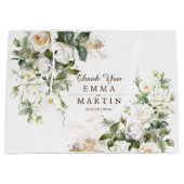 White Roses Wedwers Geschenke Große Geschenktüte (Vorderseite)