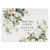 White Roses Wedwers Geschenke Große Geschenktüte (Rückseite)