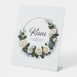 White Roses Wie viele Kisses Brautparty Sockelschild