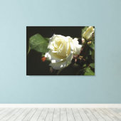 White Roses Wild Blume Foto Print Leinwanddruck (Insitu (Holzboden))