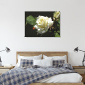 White Roses Wild Blume Foto Print Leinwanddruck (Insitu (Schlafzimmer))