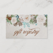 White Roses Winter Wedding Gift Registry Begleitkarte (Vorderseite)