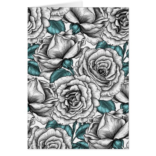 White roses with blue leaves (Vorne)