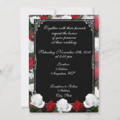 White & Rote Rosen Hochzeit Foto Einladungen 12x18 (Rückseite)