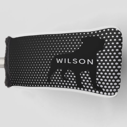  WHITE Rottweiler PUTTER Golf Headcover (Vorderseite)