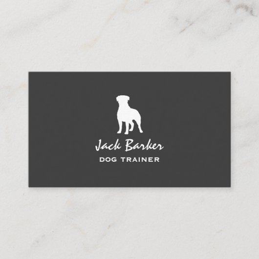 White Rottweiler Silhouette | Einfaches Rottie Dog Visitenkarte (Vorderseite)