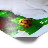 White Rough Collie celebrating St. Patrick's Day Fotodruck (Ecke)