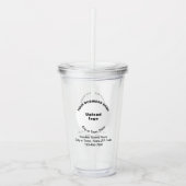 White Round Business Brand on Acrylic Tumbler Acryltrinkbecher (Vorderseite)