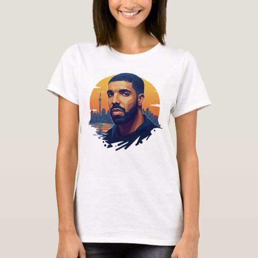 White Round Neck Drake Fan T - Shirt - Kanadischer (Vorderseite)