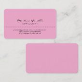 White Rounded Corner Lavendel Pink Business Card Visitenkarte (Vorne/Hinten)
