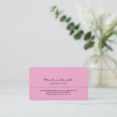 White Rounded Corner Lavendel Pink Business Card Visitenkarte (Stehend Vorderseite)