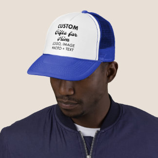 White, Royal Blue Trucker Hat Custom Geschenke für Truckerkappe